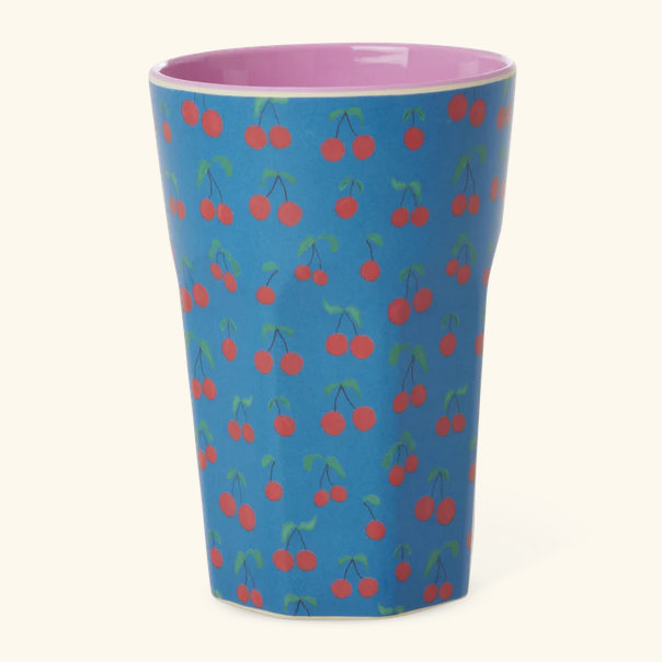 Großer Becher - Blau - Cherry Love Print