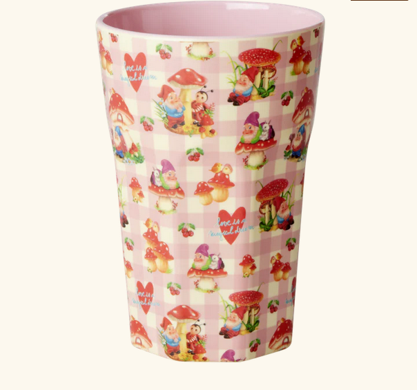 Großer Becher - Pink - Love Therapy Gnome Print