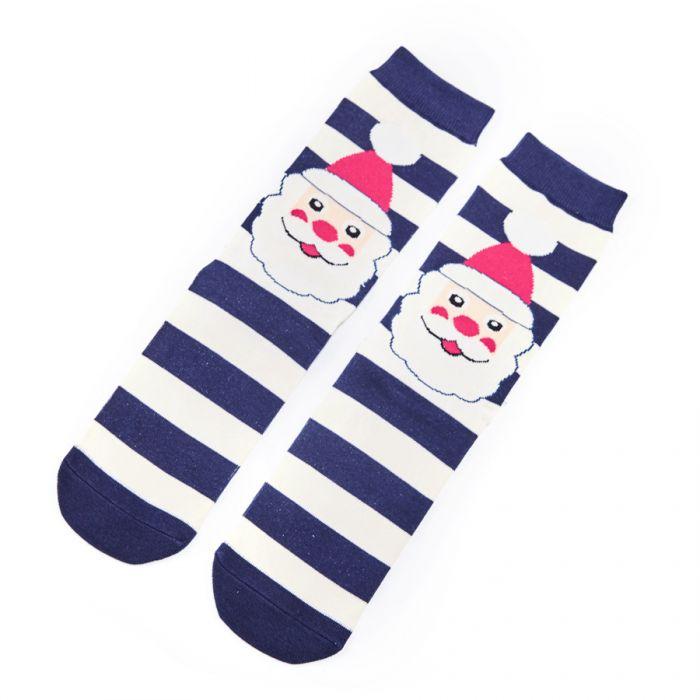 Mr Heron Santa Face Socks Navy