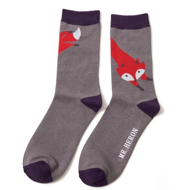 Mr Heron Leaping Fox Socks Grey