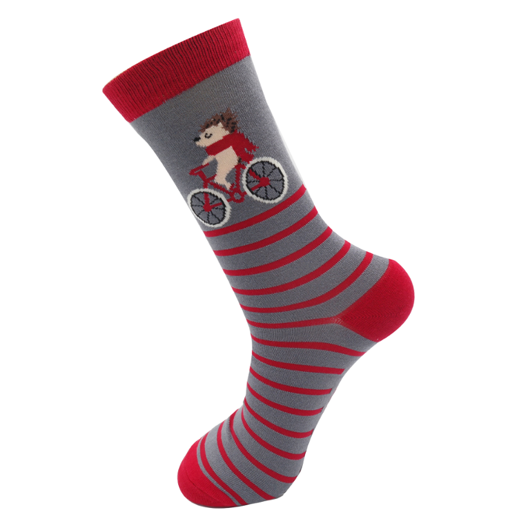 41-46 Cycling Hedgehog Socks Grey
