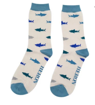 41 - 46 Mr. Men`s Sharks Socks Silver