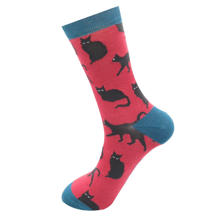 41-46 Cute Cats Socks Oxblood