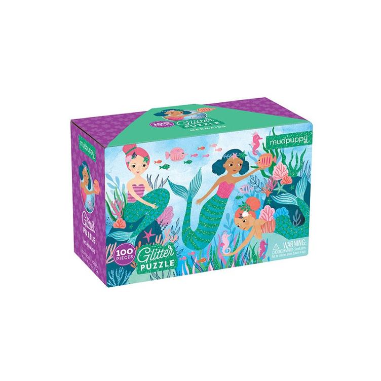 100 PC Glitter Puzzle Mermaids
