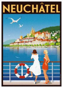 Postkarte Neuchâtel A6 See