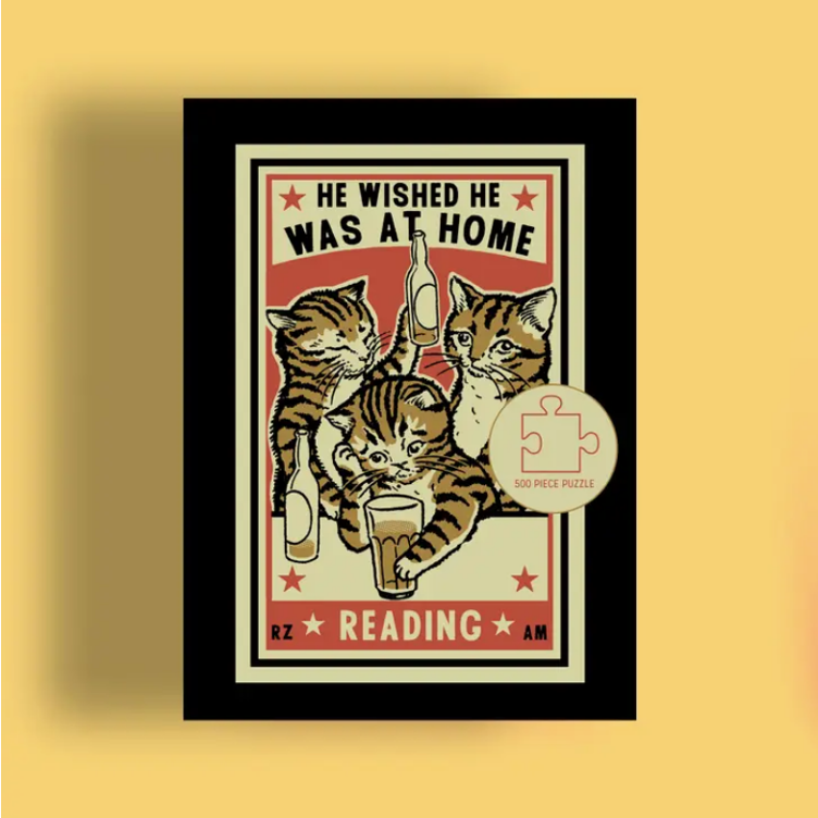 Betrunkene Katzen 'Lesen' 500 Stück Puzzle