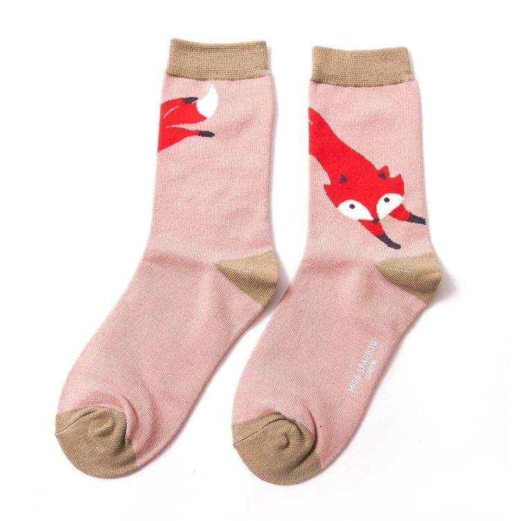 Leaping Fox Socks Dusky Pink