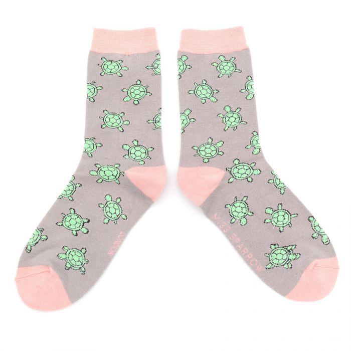 Cute Turtles Socks Silver