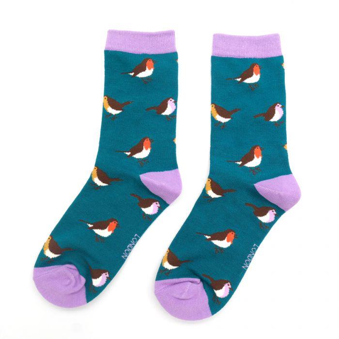 Multicolour Robins Socks Teal