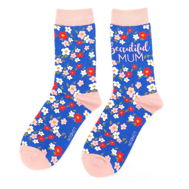 36--40 Miss Beautiful Mum Socks Blue