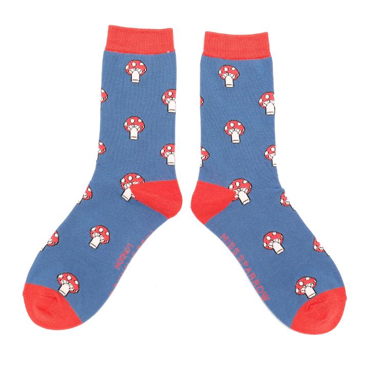 36 - 40 Mushrooms Socks Blue