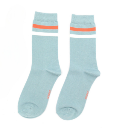 36 - 40 Sport Stripes Socks Duck Egg