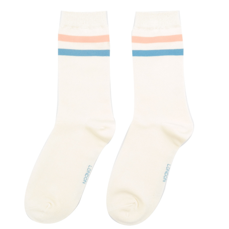 36 - 40 Sport Stripes Socks White