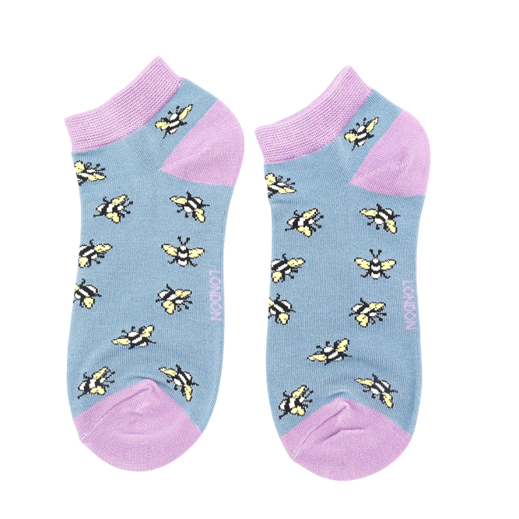 36 - 40 Bumble Bee Scattered Trainer Socks Denim