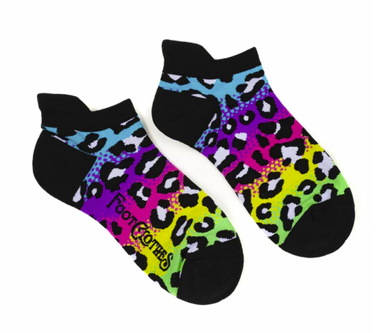 Rainbow Leopard Print Ankle Socks