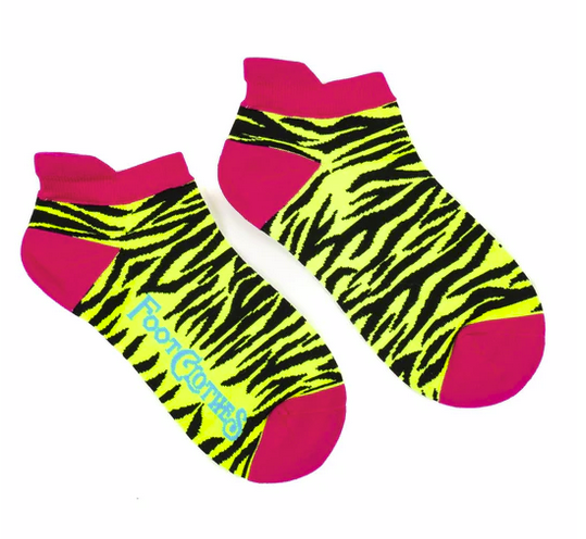 80s Neon Tiger Stripe Ankle Socks