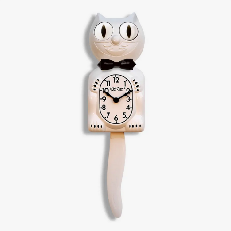 L White Kit Cat Clock
