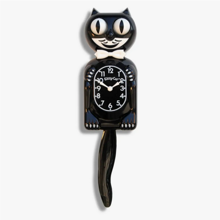 M Black Kit Cat Clock 3/4