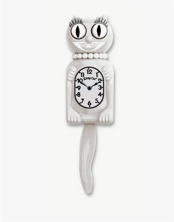 White Miss Kitty-Cat Klock