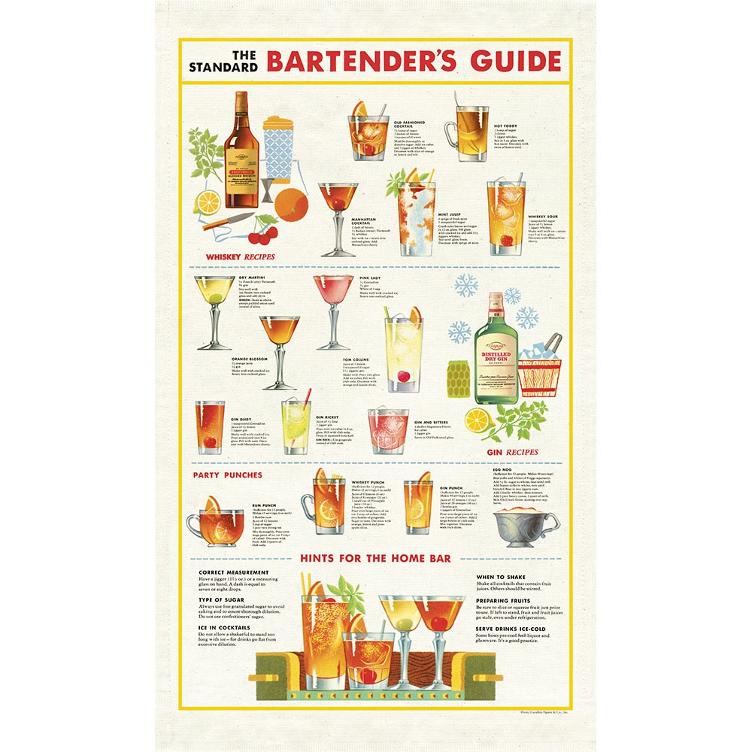 BARTENDER`S GUIDE - VINTAGE TEA TOWEL