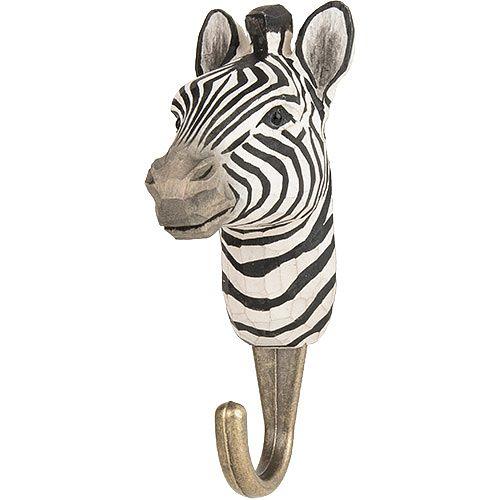 Handgeschnitzter Haken Zebra