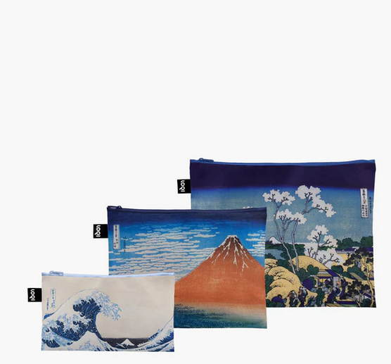 Recycled Zip Pockets Hokusai