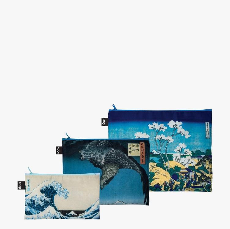 Katsushika Hokusai Recycled Zip Pockets