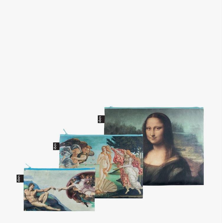 Da Vinci Michelangelo, Botticelli Recycled Zip Pockets